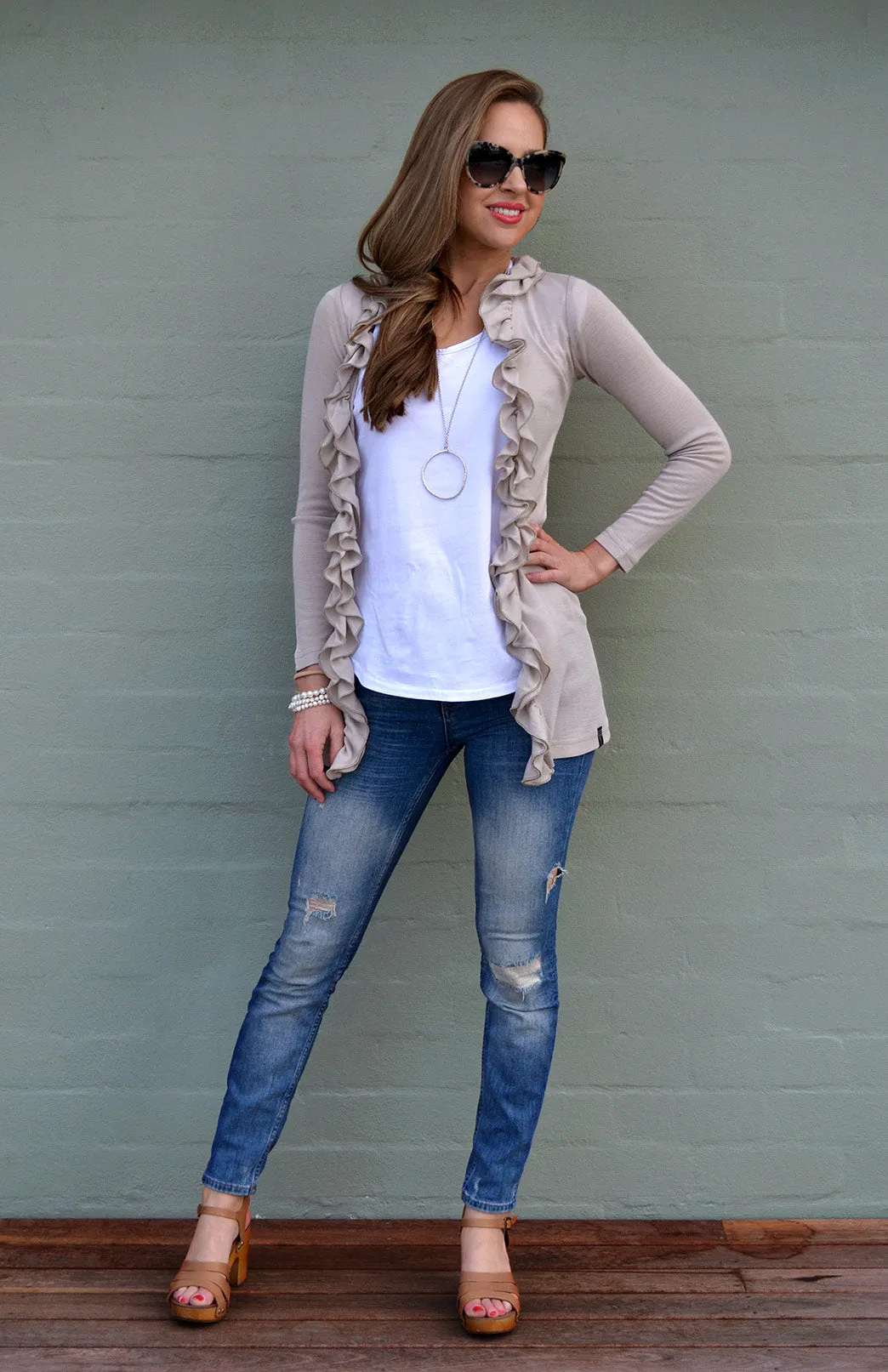 Ruffled Cardigan