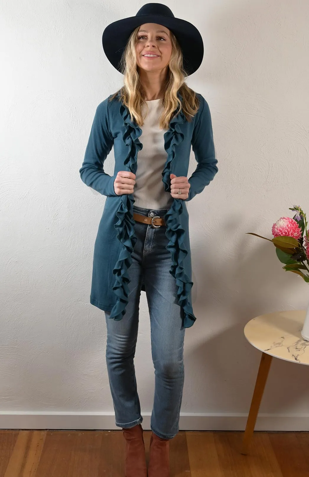Ruffled Cardigan