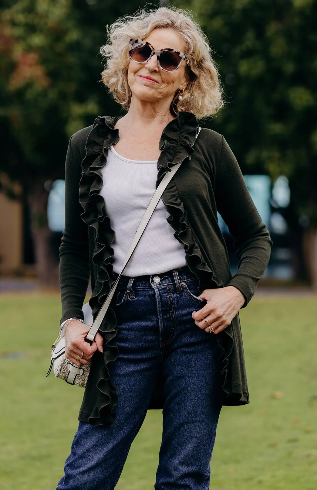 Ruffled Cardigan