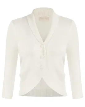 Shawl Lapel Cardigan Sweater 3/4 Sleeve Irregular Hem Knitwear