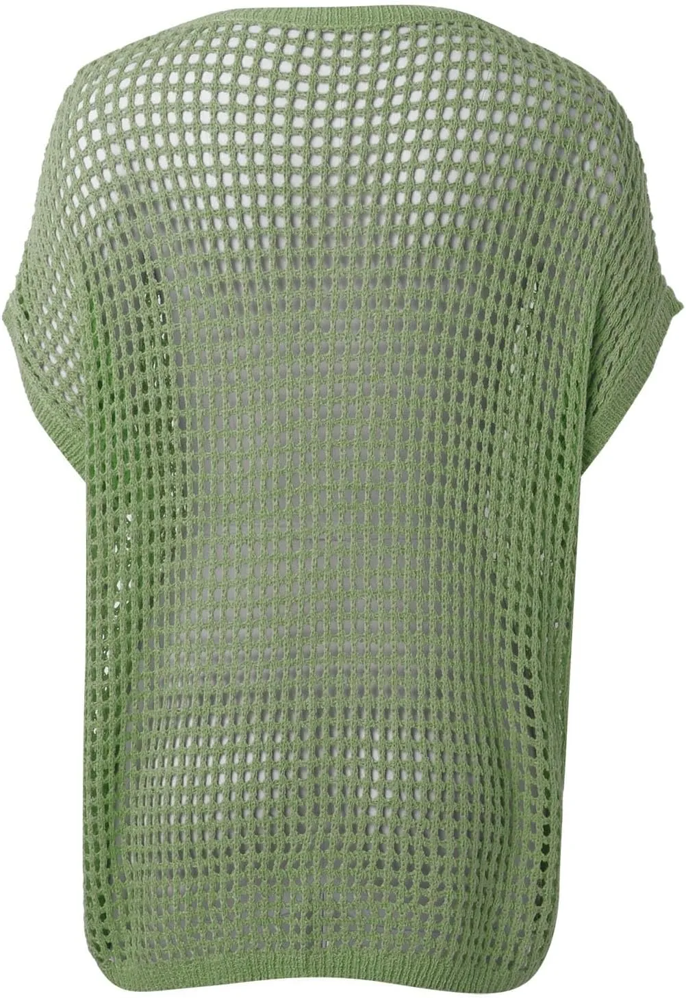 Summer Crochet Tops for Women Loose Off The Shoulder Shirts Hollow Out Knit Short Sleeve Sweater Top Beach Coverup