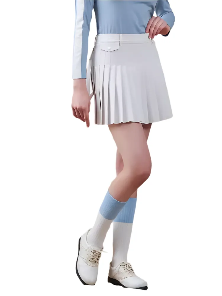 SVG Golf Women's Lightweight Twill Pleated Short Skirt