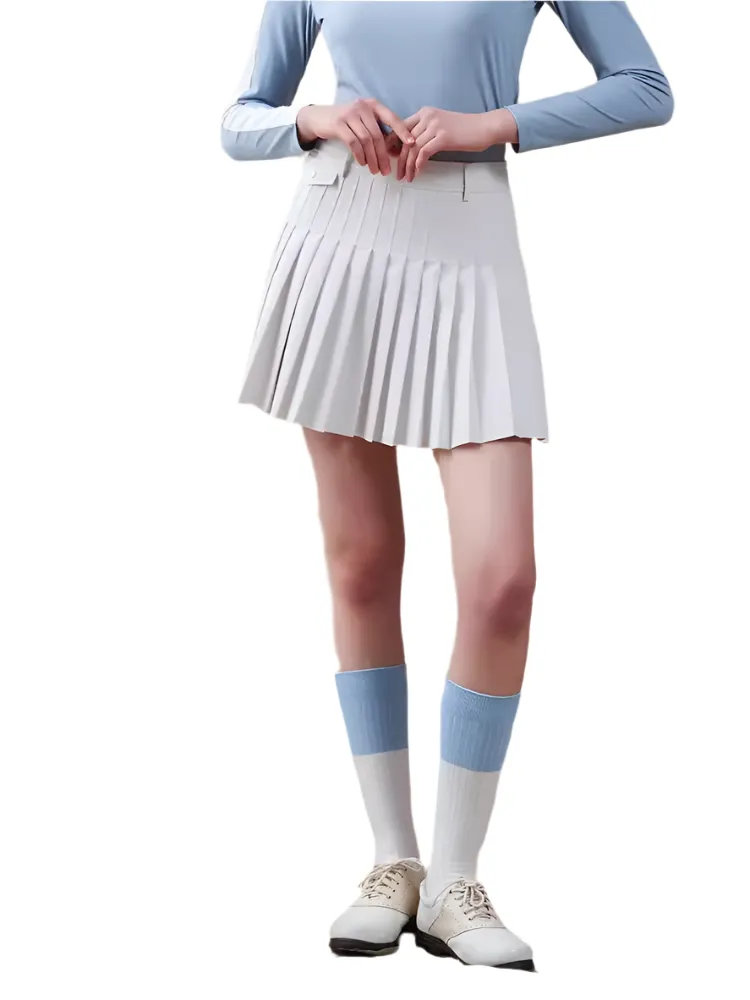 SVG Golf Women's Lightweight Twill Pleated Short Skirt