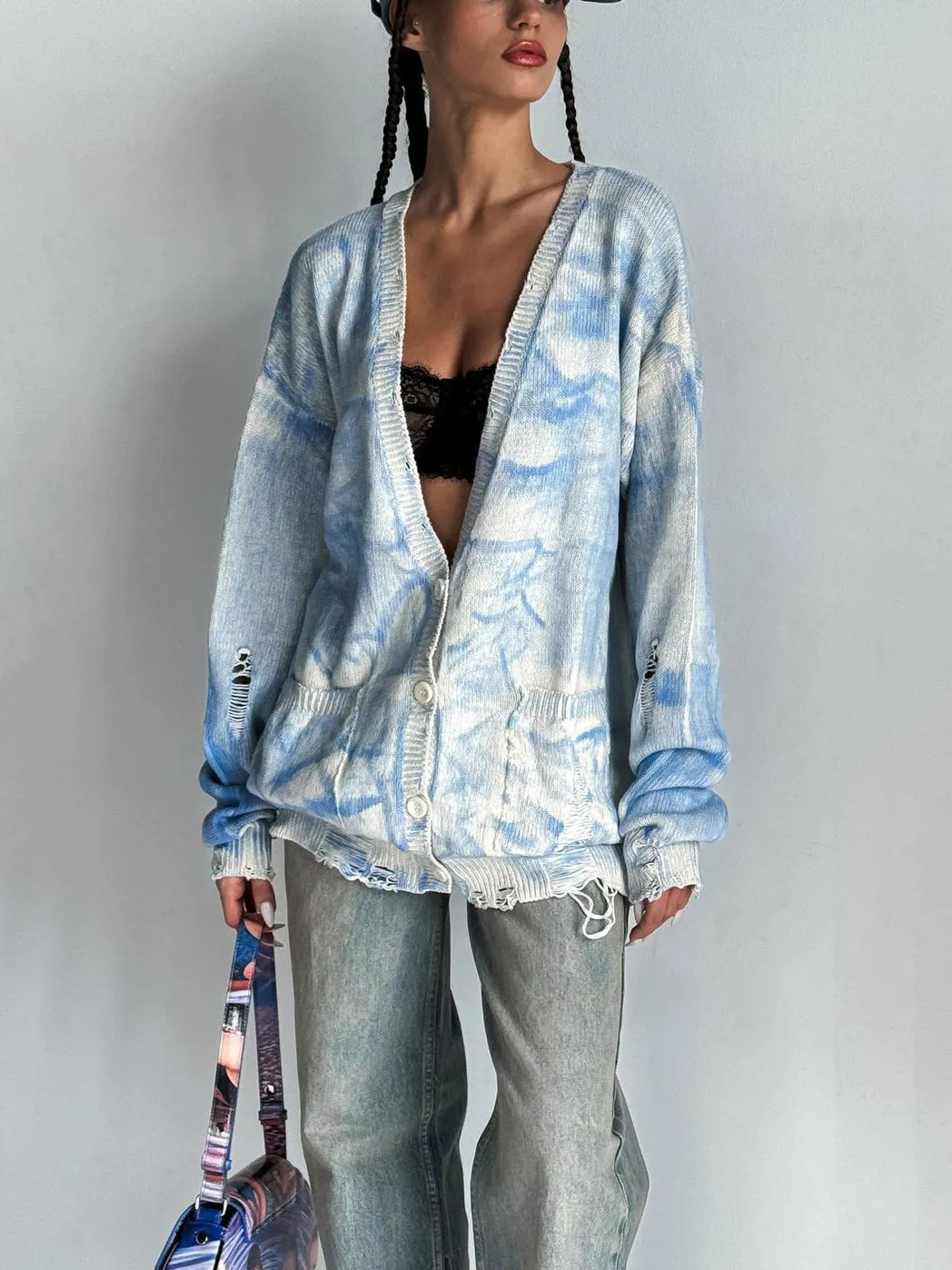Tie-dyed Distressed Woolen sweater