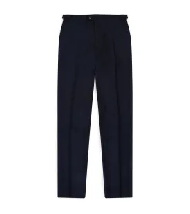 Trunk Wigmore Wool Twill Suit Trousers: Navy