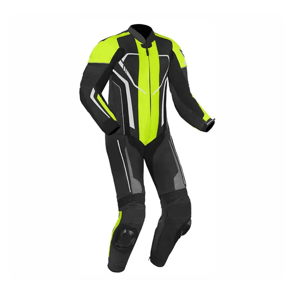 Turbo Black & Green Line Motorcycle Race Suit