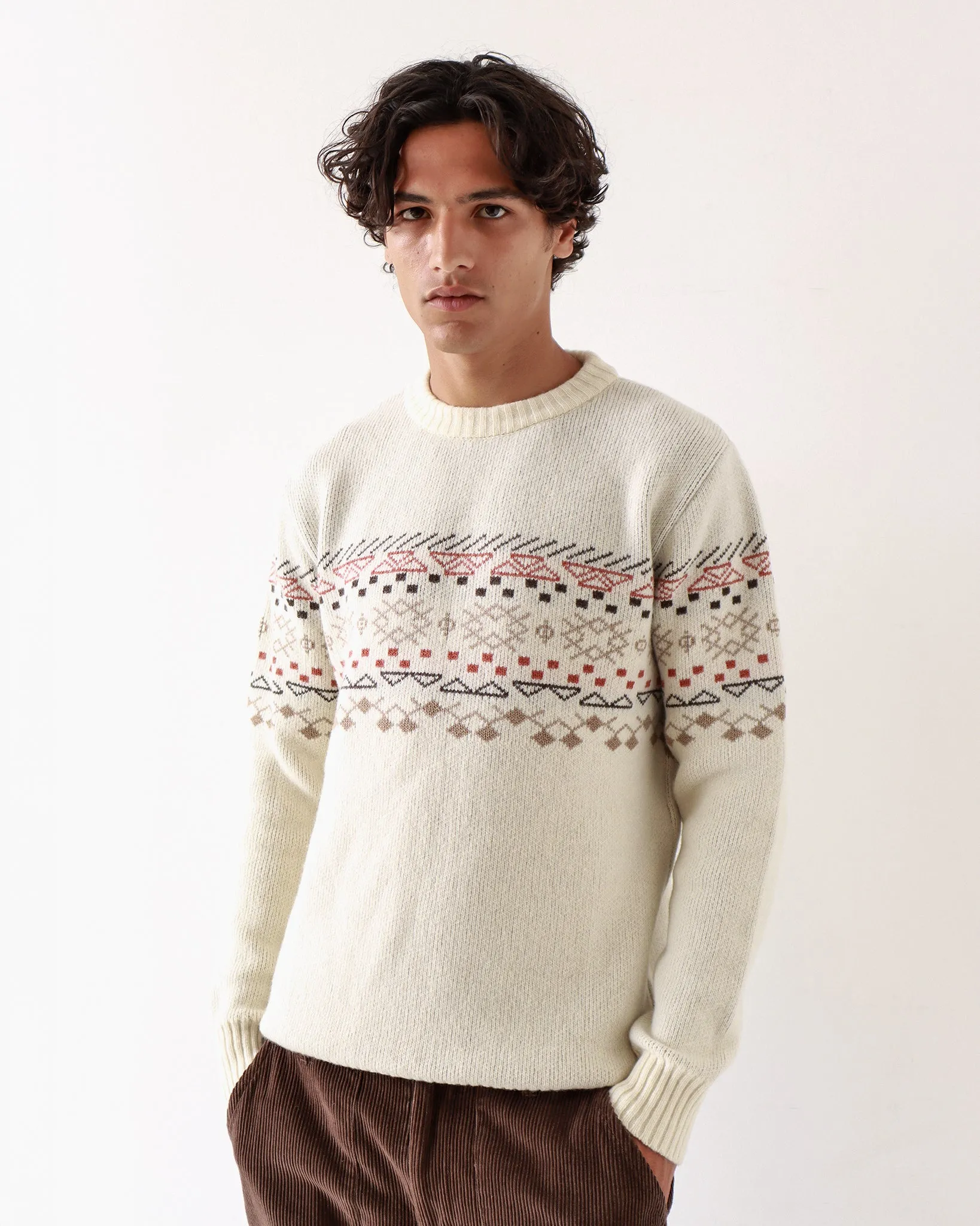 Uichi Knit - White Fair Isle