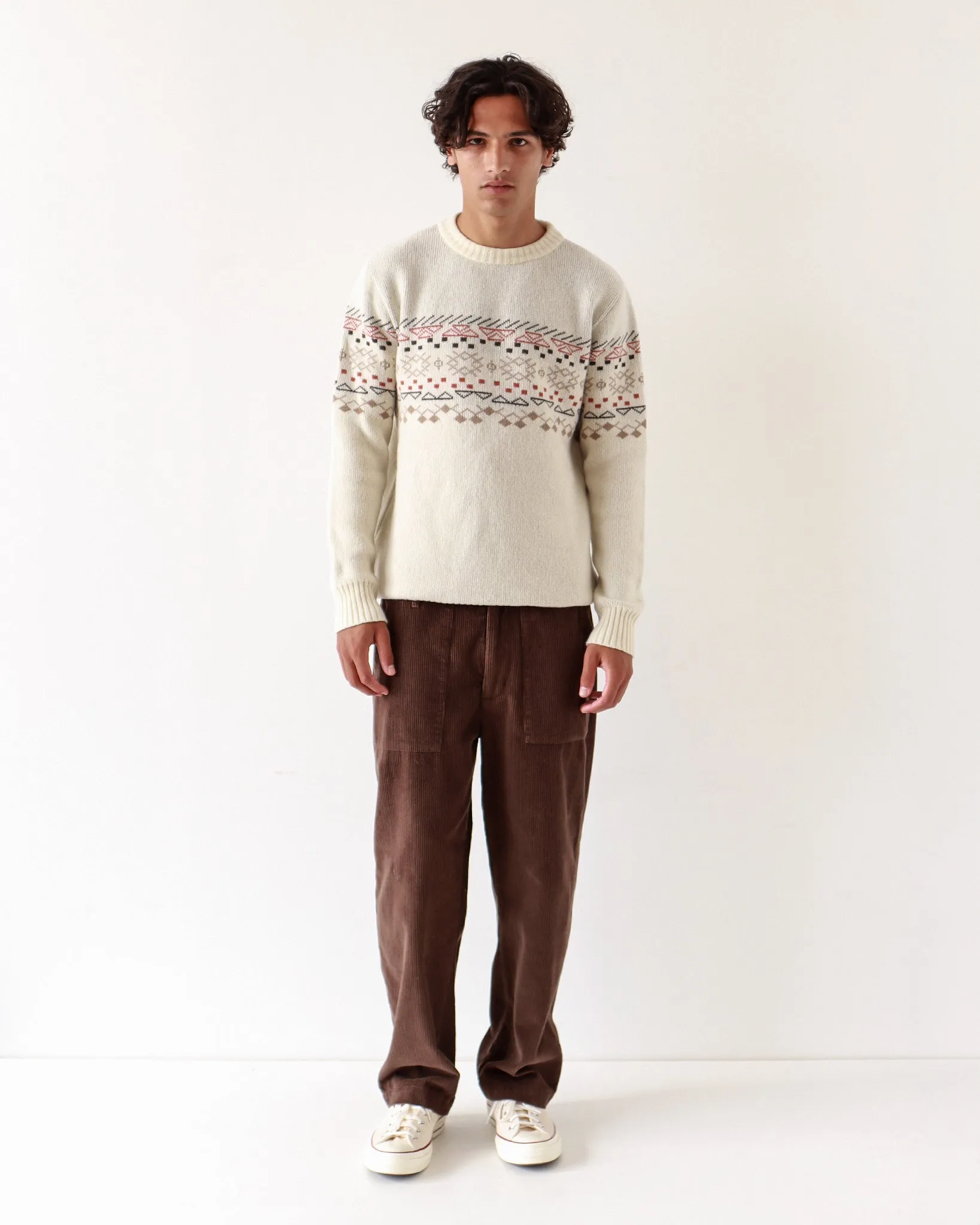 Uichi Knit - White Fair Isle