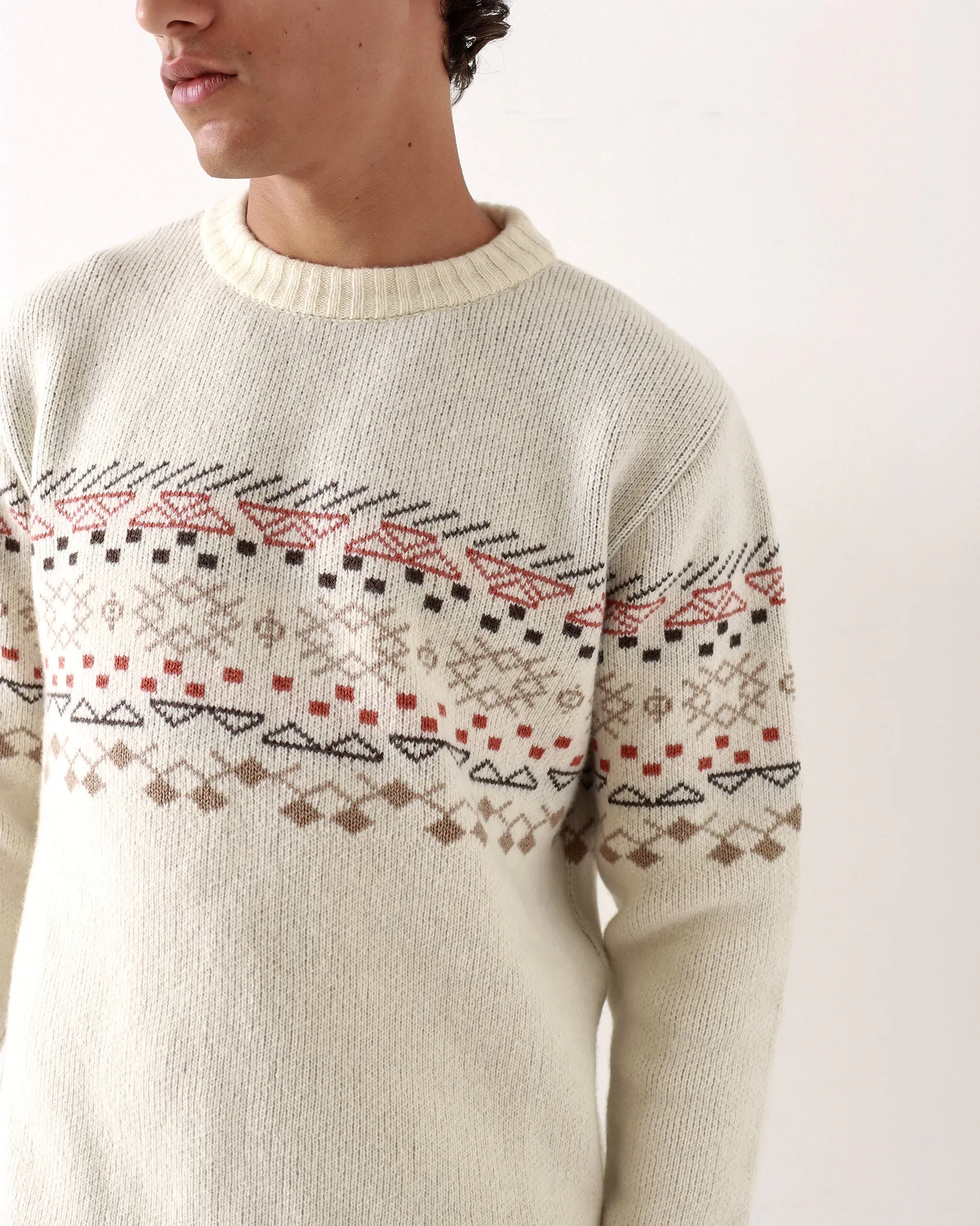 Uichi Knit - White Fair Isle