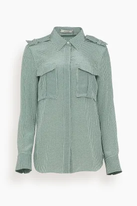 Vichy Love Blouse in Green Vichy