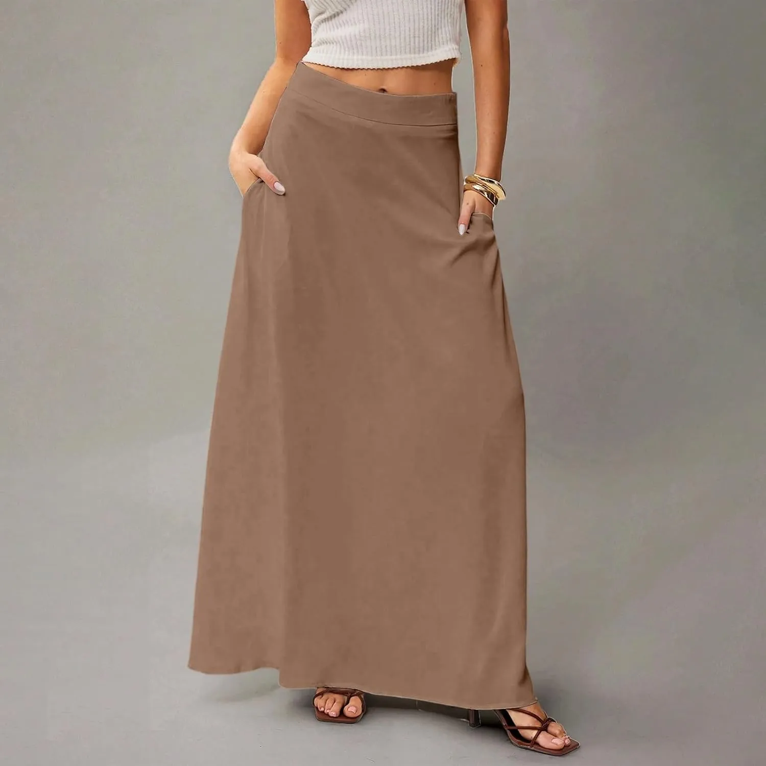Women's 2025 Bohemian Long Floral Skirts Flowy High Waist Floral Maxi Skirt Summer Regular Trendy Skirts