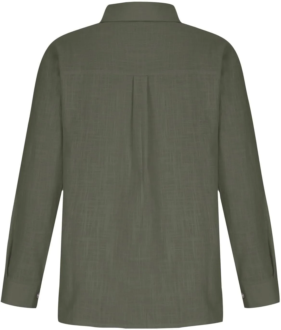 Womens Long Sleeve Shirt Casual Work Office Blouse Top Cotton Linen Button Up Shirts Spring Summer Blouses