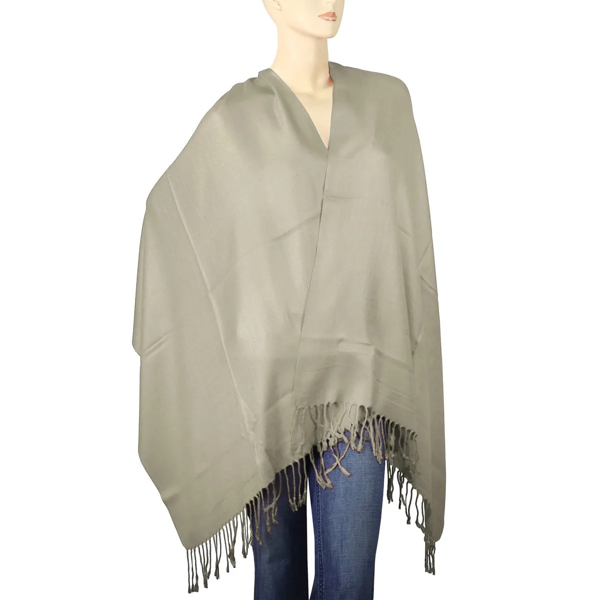 Women's Soft Solid Color Pashmina Shawl Wrap Scarf - Khaki