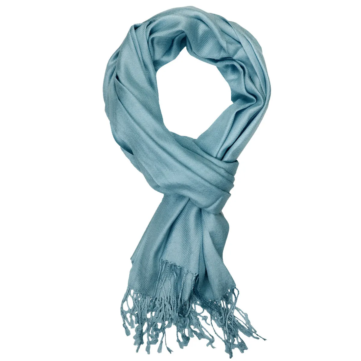 Women's Soft Solid Color Pashmina Shawl Wrap Scarf - Steelblue