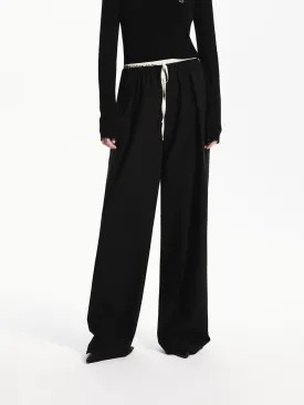 Wool Blend Contrast Pants